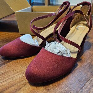 Journee Collection Foster Heels in Wine